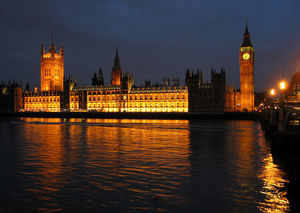 The Palace of Westminster lies on the bank of the River Thames in the heart of London